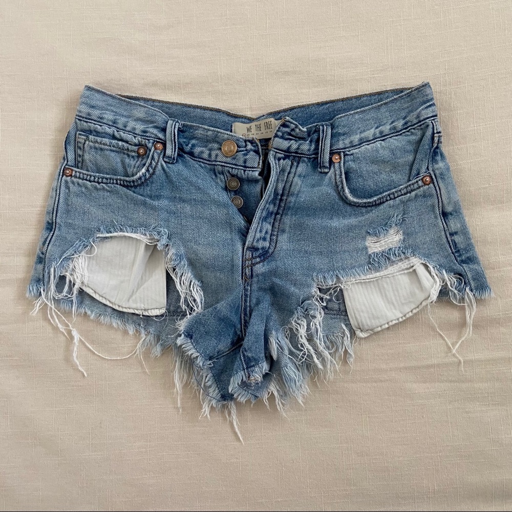 Free People denim cutoff shorts